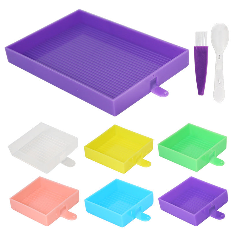 Plateau de tri multi-couleurs pour diamond painting, bords hauts