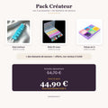 Pack Créateur diamond painting : stylo applicateur lumineux, boîte de rangement 56 compartiments et plateau de tri 6 compartiments